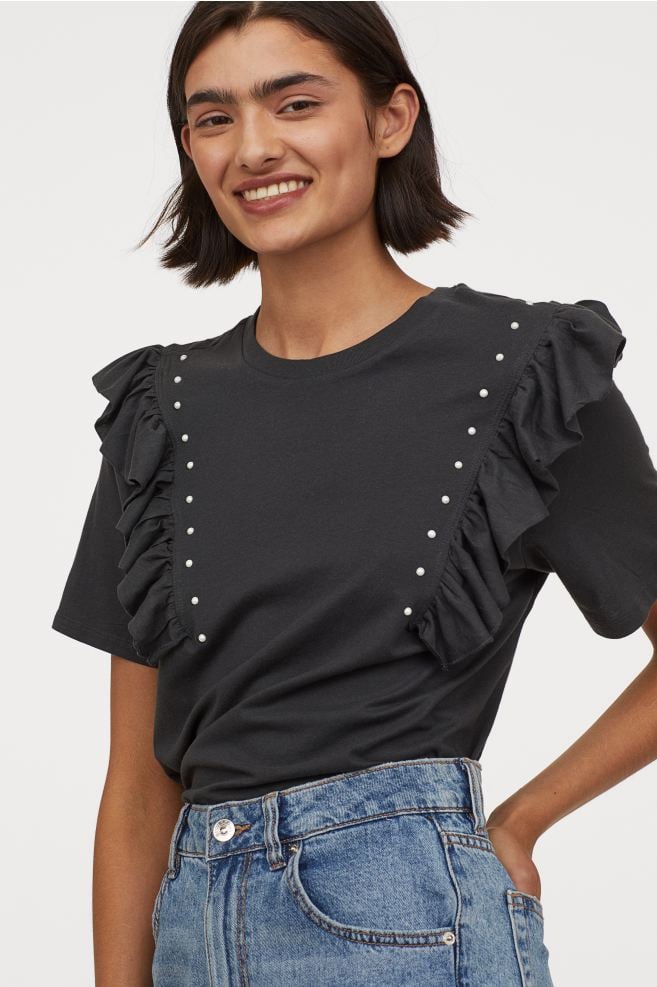 H&M Ruffled T-Shirt