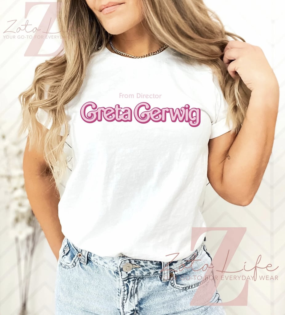 Barbie Merch Clothing: Barbie "From Director Greta Gerwig" Slogan T-Shirt