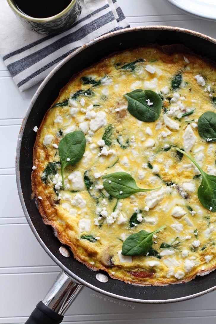 Spinach, Mushroom, and Feta Frittata