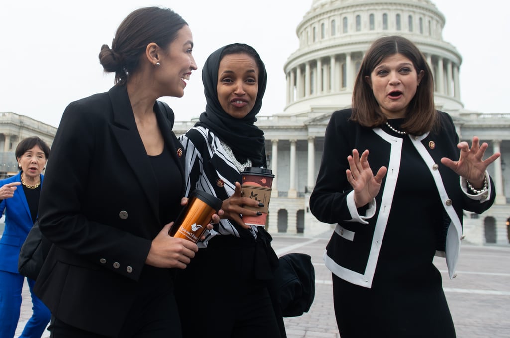Alexandria stepped out in a black suit for a photo opportunity with the female Democratic members of the House on Jan. 4, 2019.