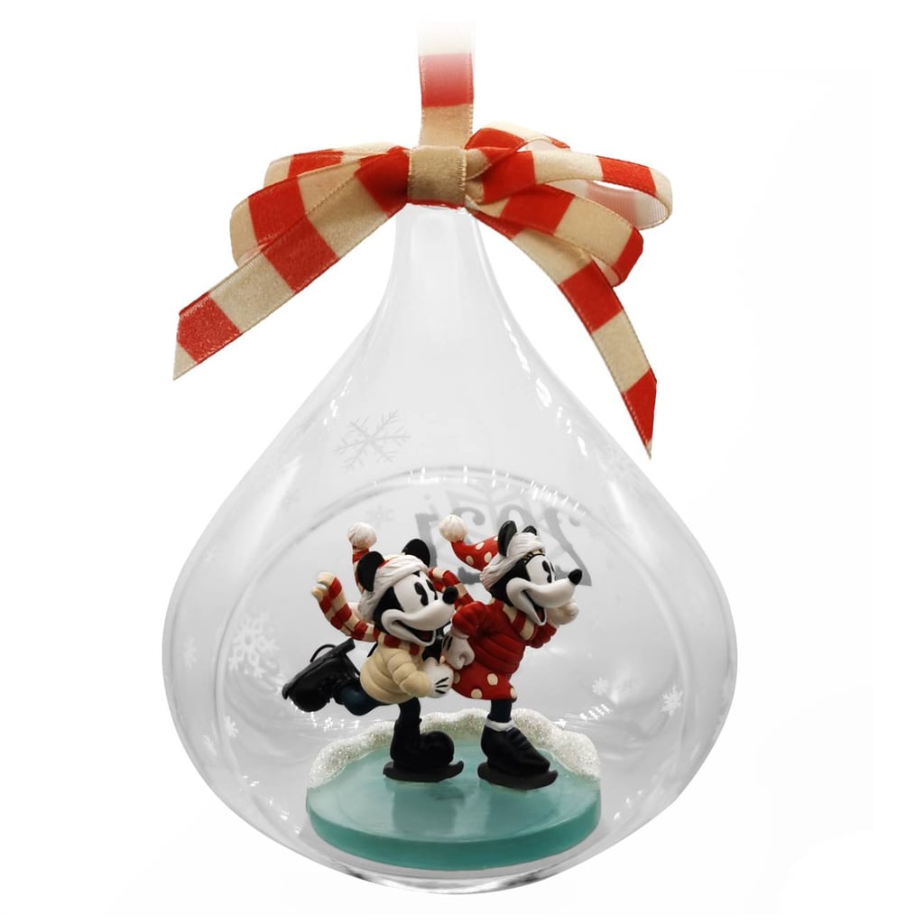Something For the Tree: Mickey and Minnie Mouse Glass Drop Sketchbook Ornament 2021