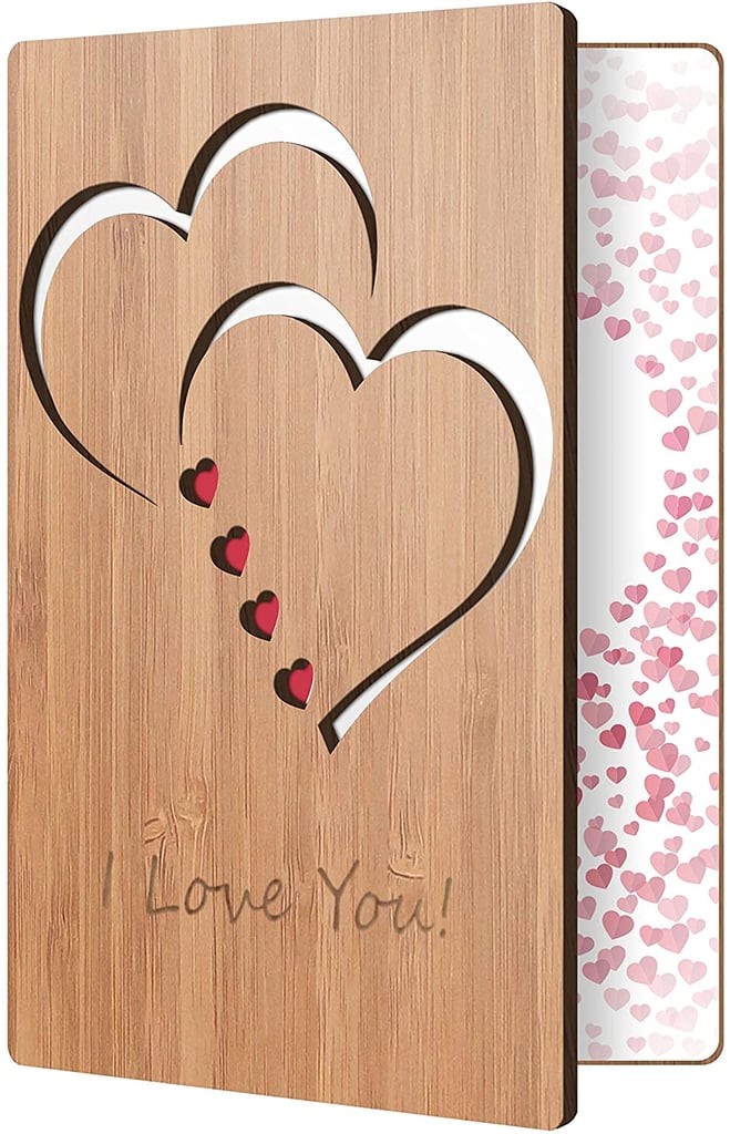 I Love You Card Handmade With Real Bamboo Wood