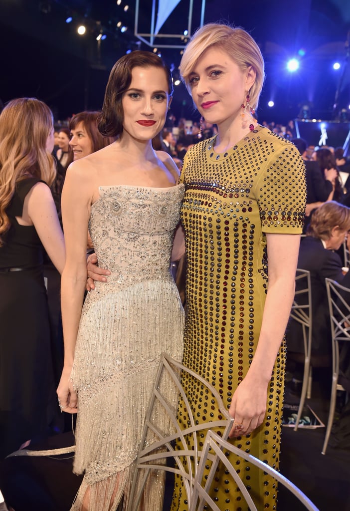 Pictured: Allison Williams and Greta Gerwig