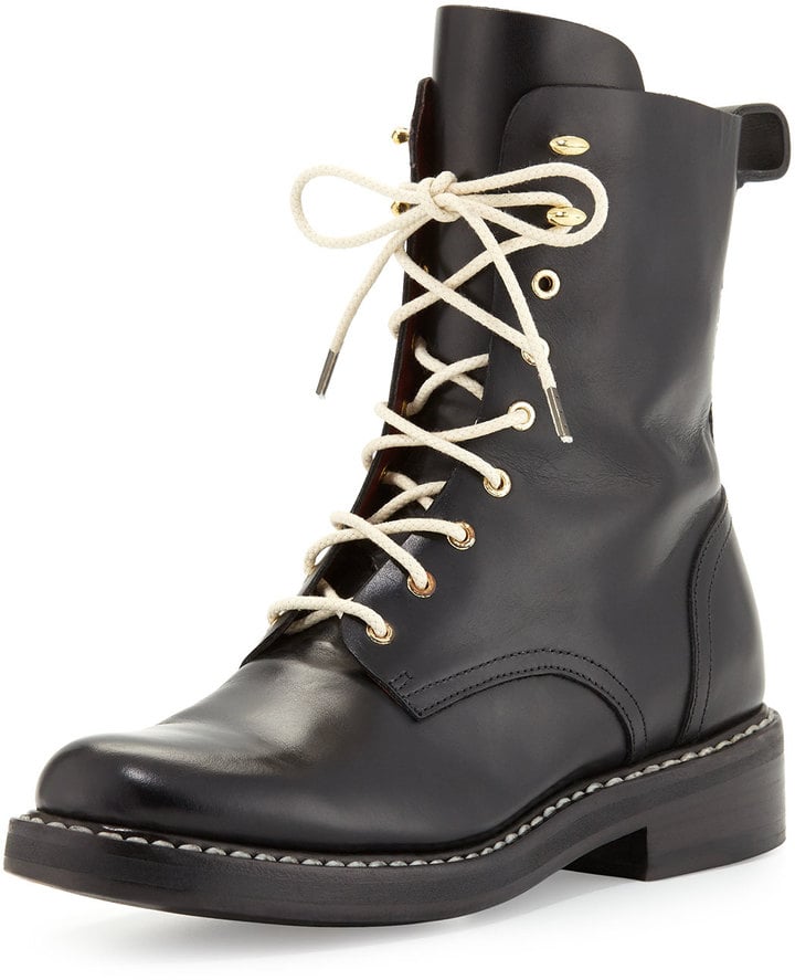 Rag and Bone Emil Leather Combat Boot, Black ($325, originally $650)