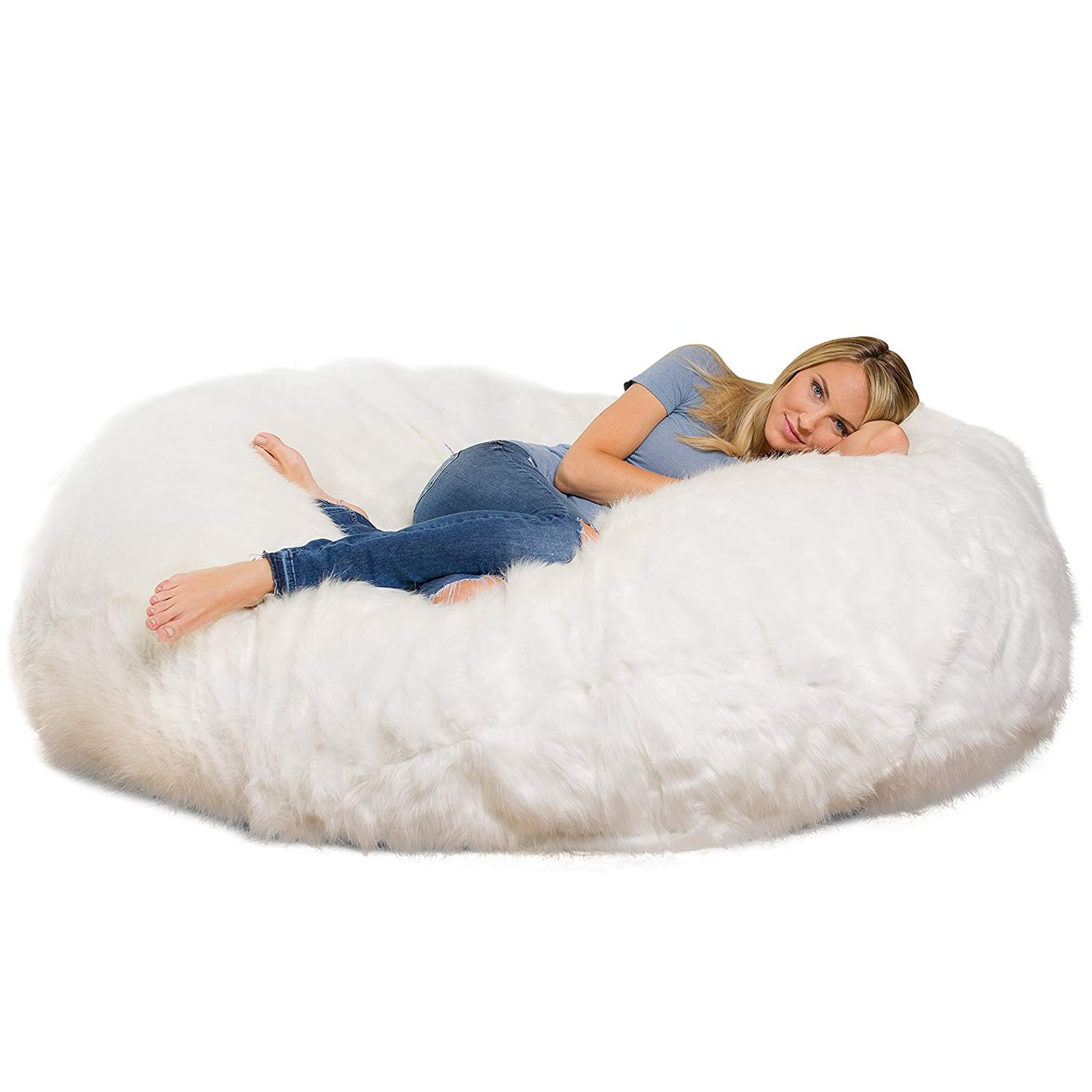 This Giant Fuzzy Bean Bag From Amazon Looks So Cozy POPSUGAR Home