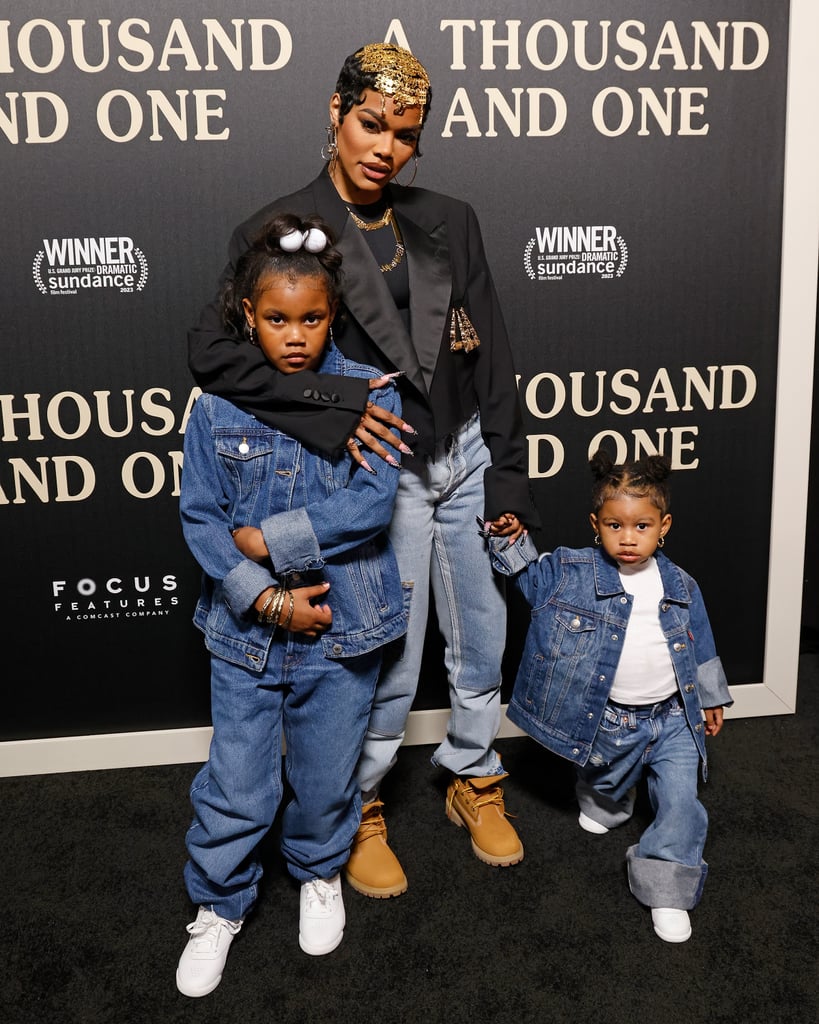 Teyana Taylor and Her Kids at A Thousand and One Premiere