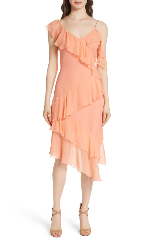 Alice + Olivia Olympia Asymmetrical Silk Chiffon Dress