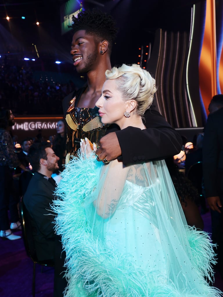 Lady Gaga's Turquoise Feather Gown at the Grammys