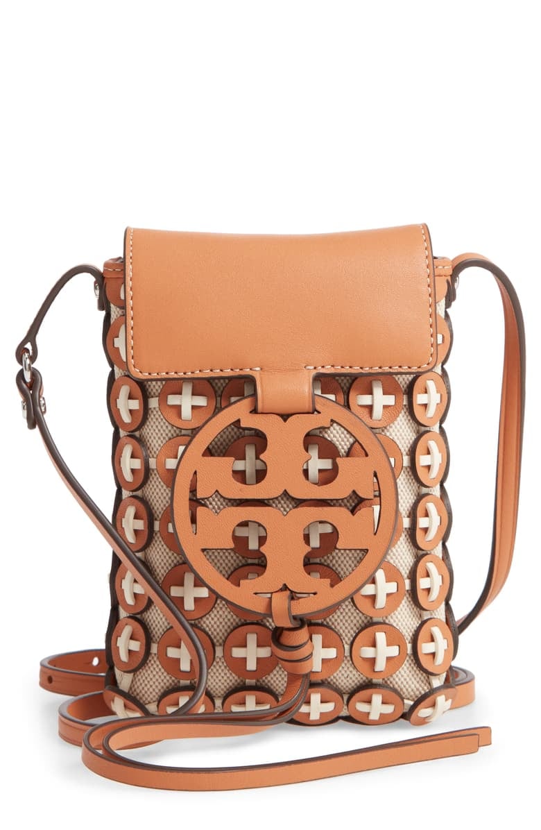 Shop Tory Burch Miller Leather Phone Crossbody Bag