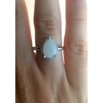 Teardrop Halo ring - Breastmilk Jewelry DIY ring