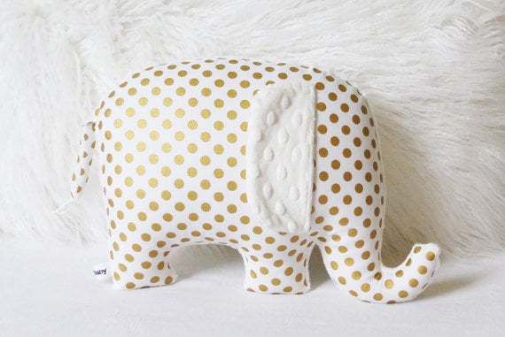 Gold Dot Elephant Pillow
