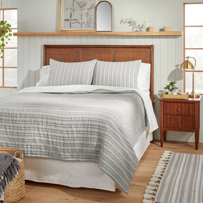 For the Bed: Hearth & Hand With Magnolia Alternating Stripe Matelassé Coverlet
