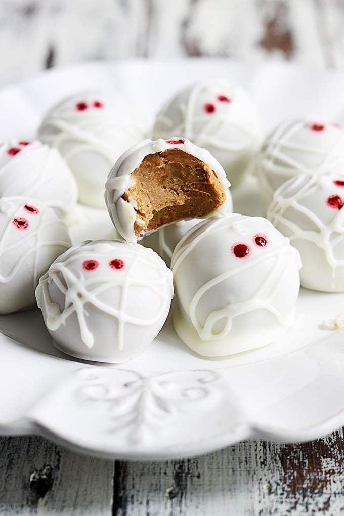 Pumpkin Cheesecake Truffle Mummies