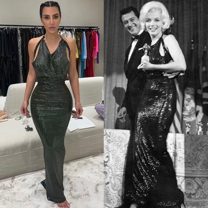Kim Kardashian Wears Marilyn Monroe's Green Sequin Dress