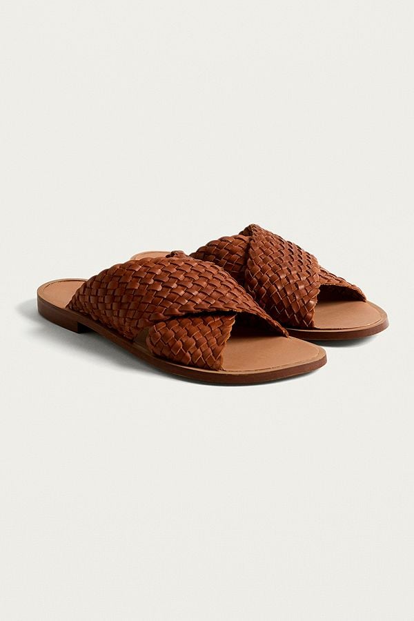 Urban Outfitters Solstice Woven Crossed Strap Sandals