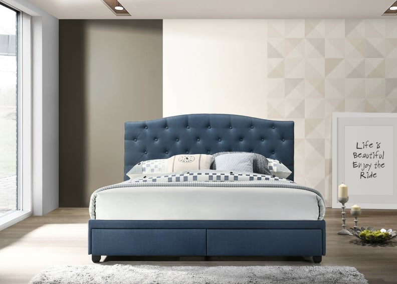 A Colorful Bed: Eichler Tufted Upholstered Storage Platform Bed