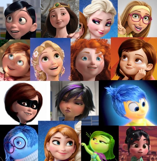 She took photos of popular characters from a lot of recent Disney Pixar movies.
