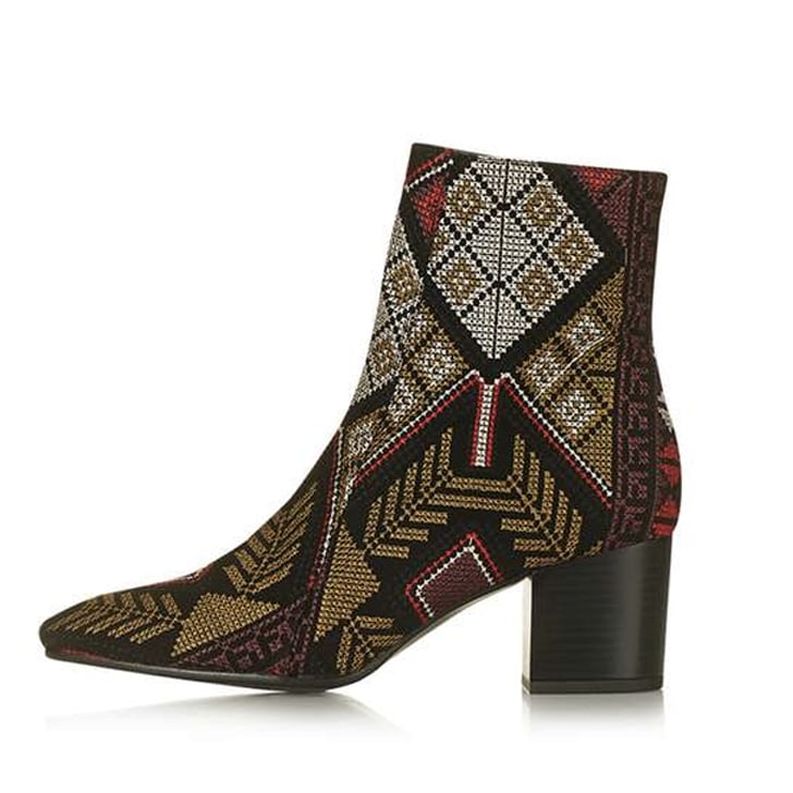 Topshop 'Mustard' Embroidered Western Boots ($210)