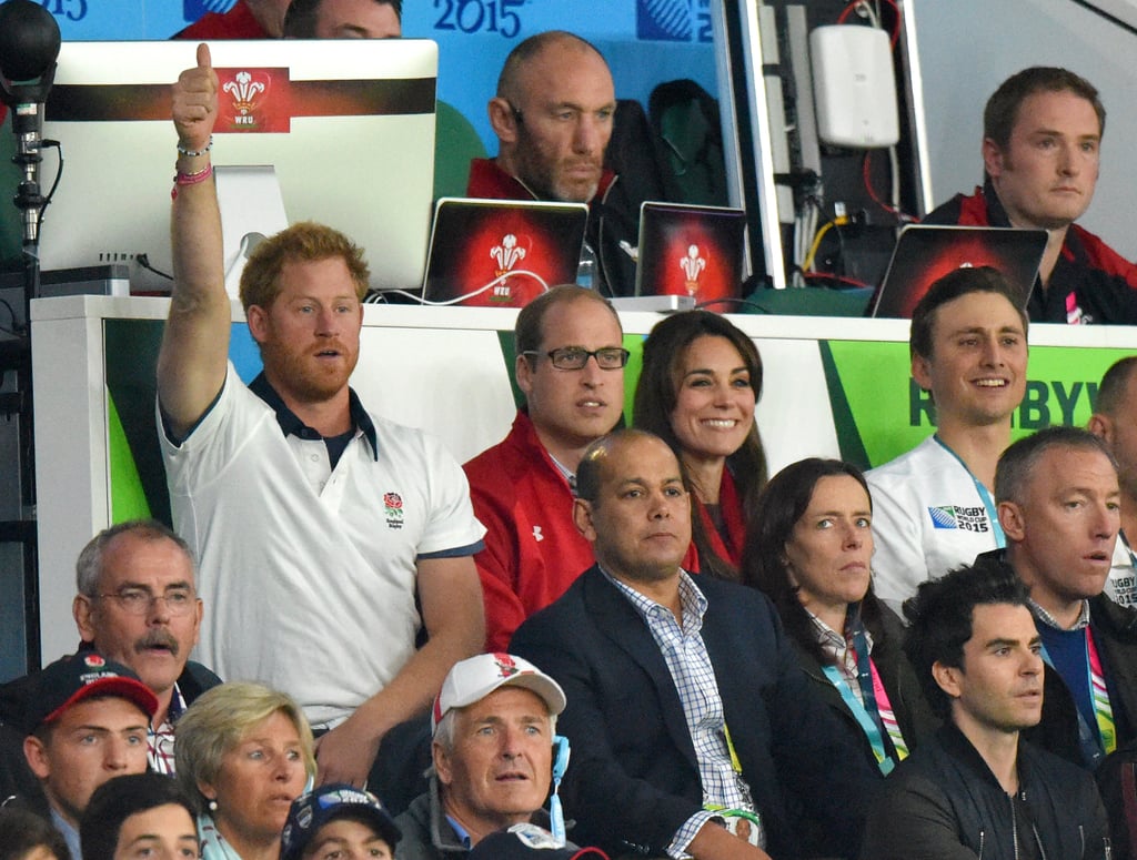Prince Harry and Prince William at the Rugby World Cup 2015