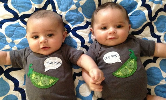 Two Peas, One Pod Onesie Set