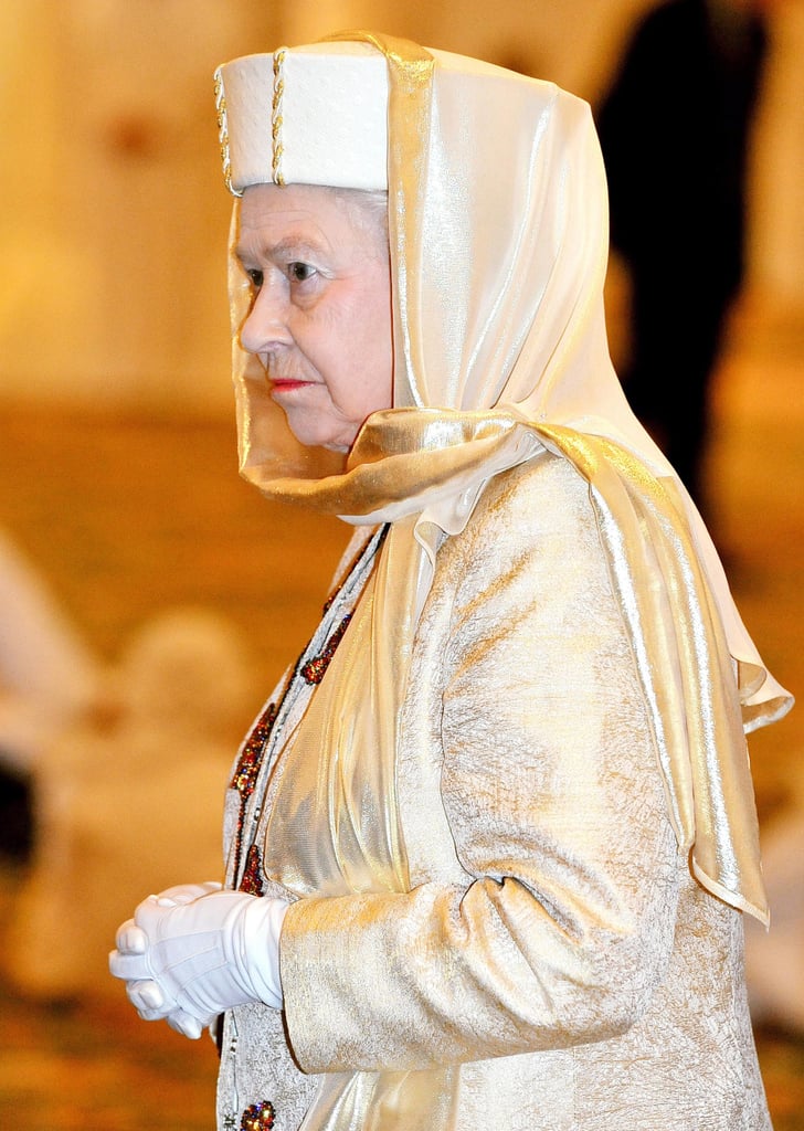 Queen Elizabeth II visits the Sheikh Zayed Mosque in Abu Dhabi in 2010