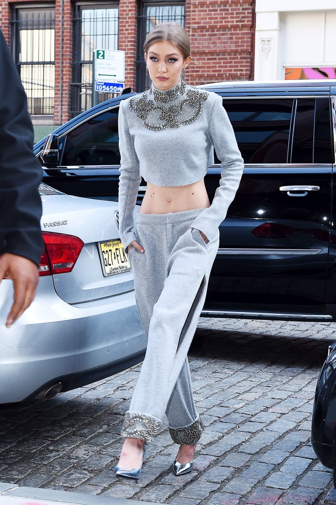 Gigi Hadid in Sally LaPointe Sweatsuit