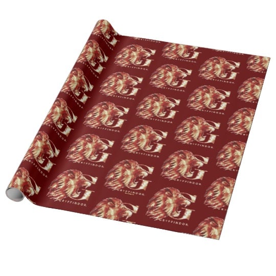 Harry Potter Gryffindor Lion Watercolor Wrapping Paper