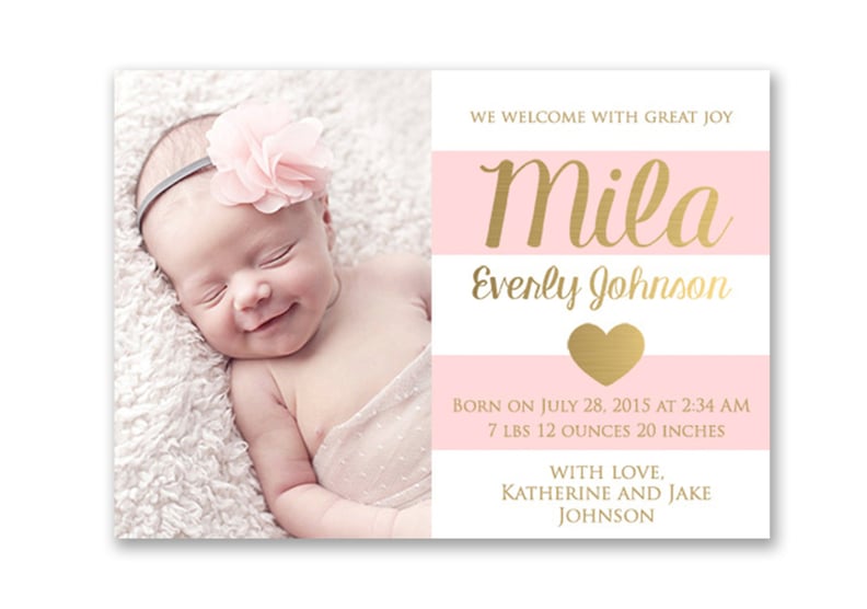Baby announcement cards etsy discount