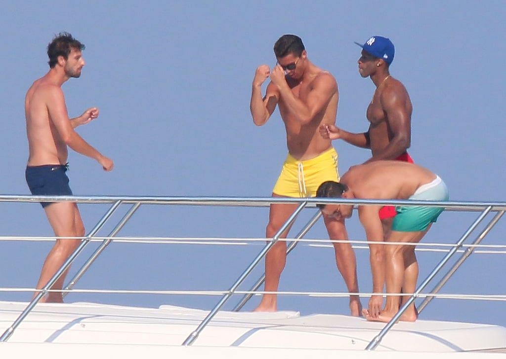 Cristiano Ronaldo Dancing on a Yacht in Saint-Tropez Photos