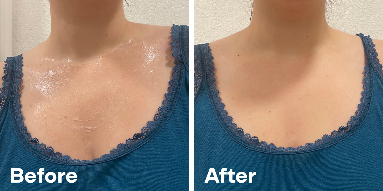 Before and After Using the Iota Superchili Body Mask+