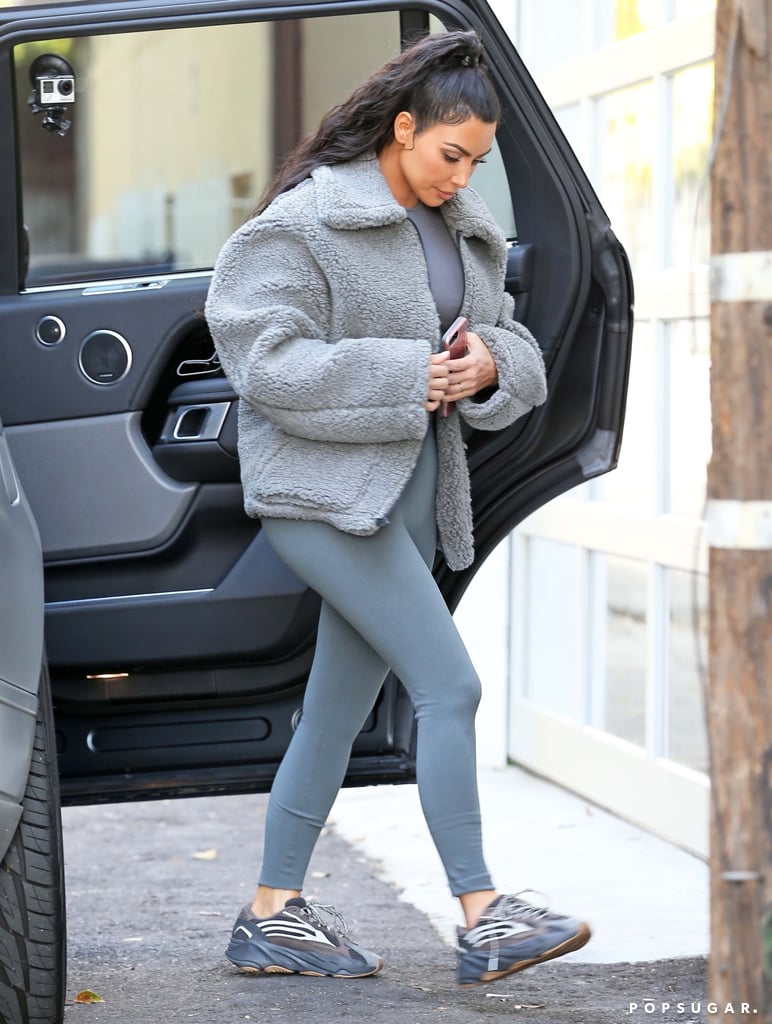 kim wearing yeezy 700