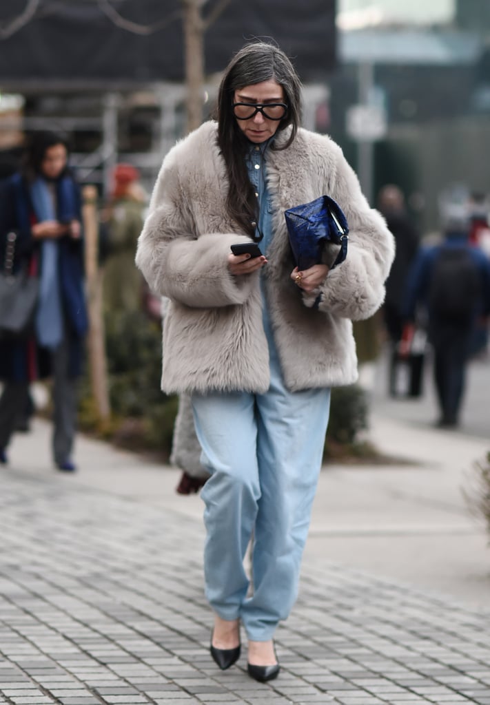 Winter Outfit Idea: A Furry Jacket and Baggy Jeans