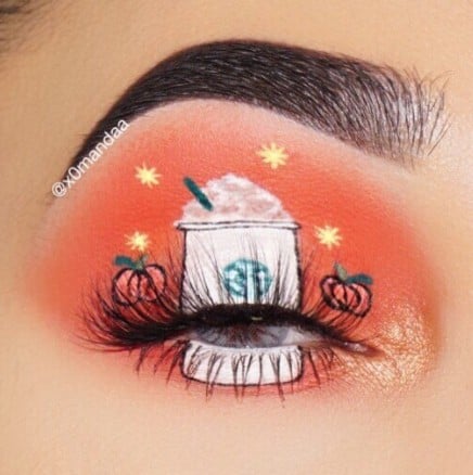 Pumpkin Spice Latte Eye Shadow Makeup Look on Instagram