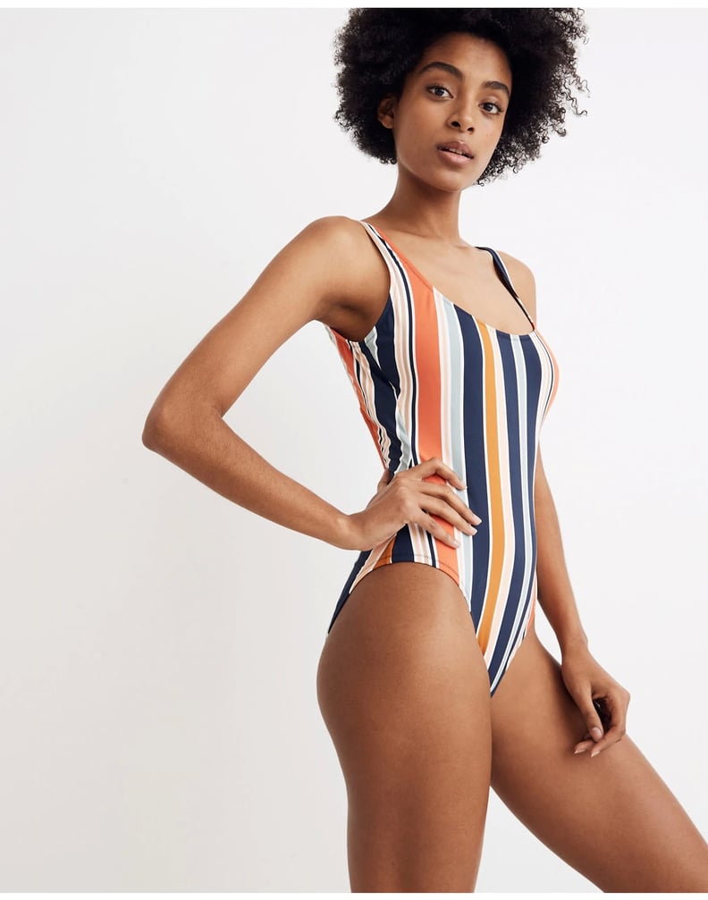 Madewell Second Wave Tank One-Piece Swimsuit in Towel Stripe