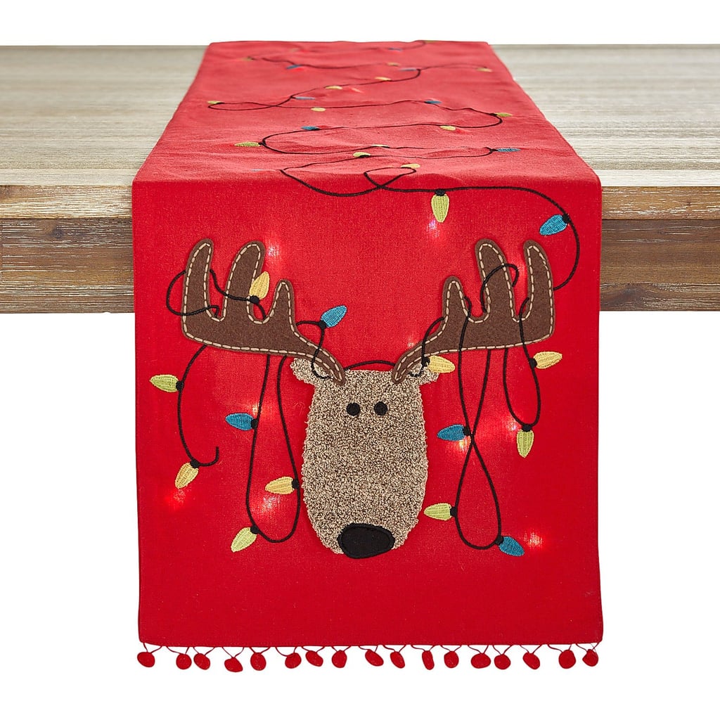 LED Light-Up Reindeer Table Runner