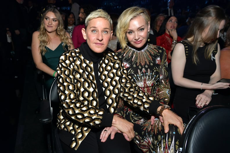 Ellen DeGeneres and Portia de Rossi at the 2020 Grammys