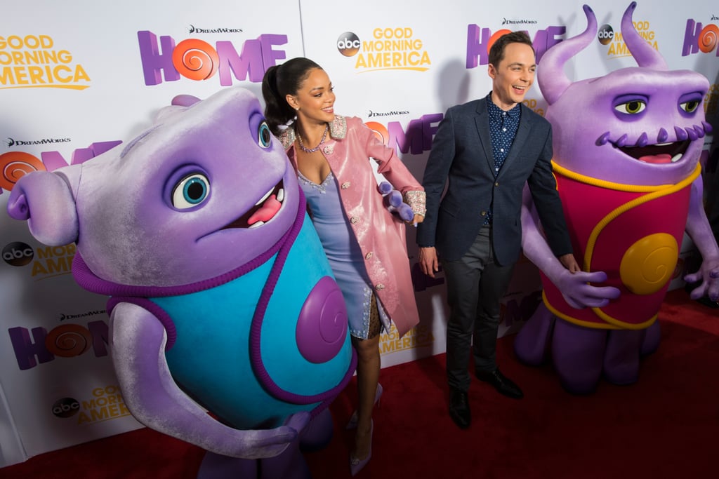 Rihanna and Jim Parsons stopped by a screening of their movie Home in Plano, TX, on Tuesday.