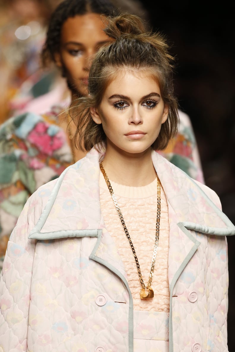 Topknot Hairstyle Inspiration: Kaia Gerber