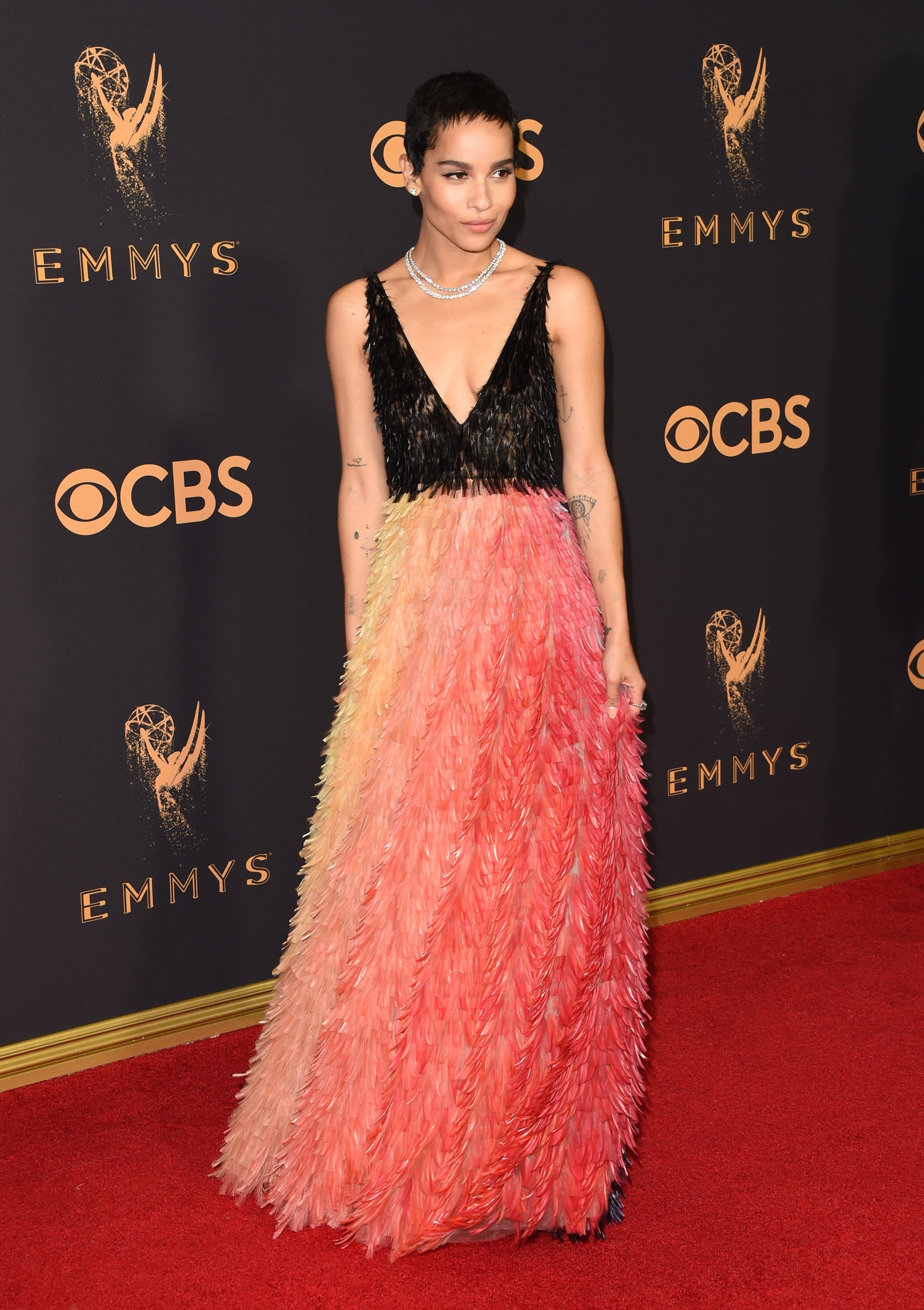 Zoe Kravitz Dior Dress Emmys 2017 Popsugar Fashion