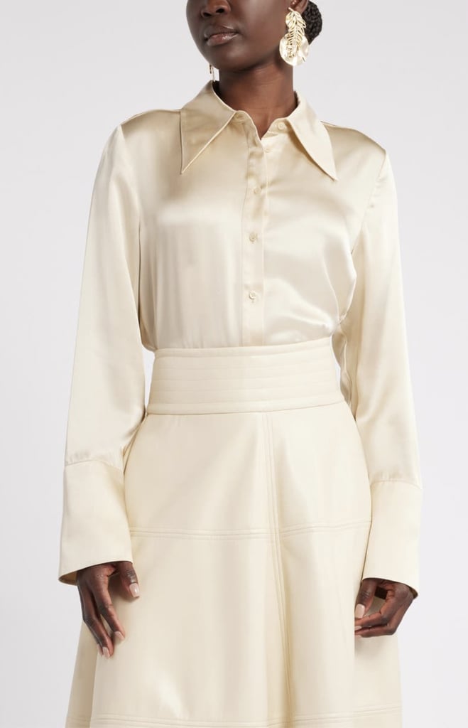 Megan Renee Silk Button-Up Shirt