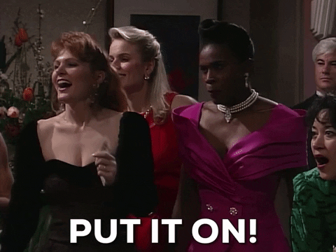 Women at the Ladies' Club watching Carlton dance: Take it off!
Vivian: Put it on!