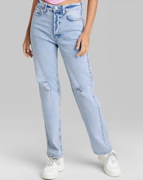 Women's High-rise Wide Leg Baggy Jeans - Wild Fable™ Blue 28 : Target