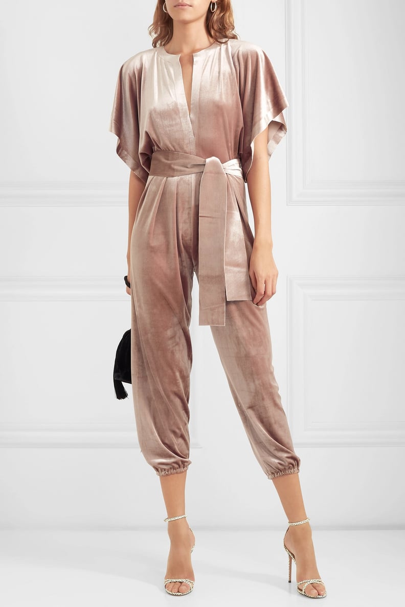 Norma kamali velvet jumpsuit sales