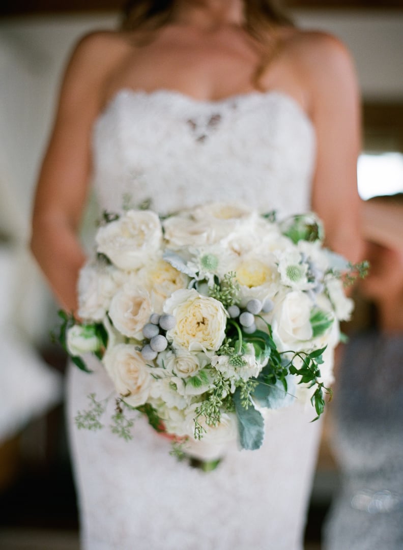 Garden Roses, Brunia Berries, Parrot Tulips, Dusty Miller, Seeded Eucalyptus, and Jasmine