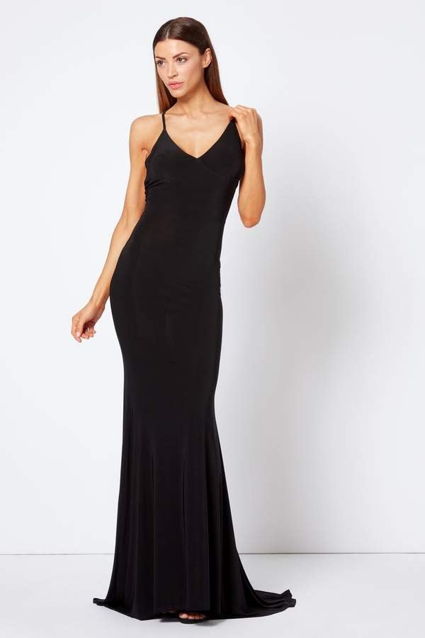 Club L **Cross Back Fishtail Maxi Dress