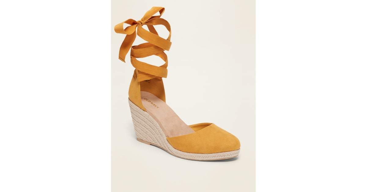 Old Navy FauxSuede Strappy LaceUp Espadrille Wedge Shoes Old Navy