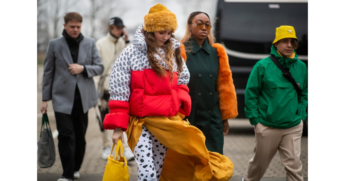 Winter Outfit Idea A Puffer Worn Over A Flowy Dress 100 Street