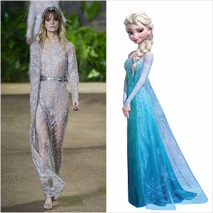 Elsa Wearing Elie Saab Couture