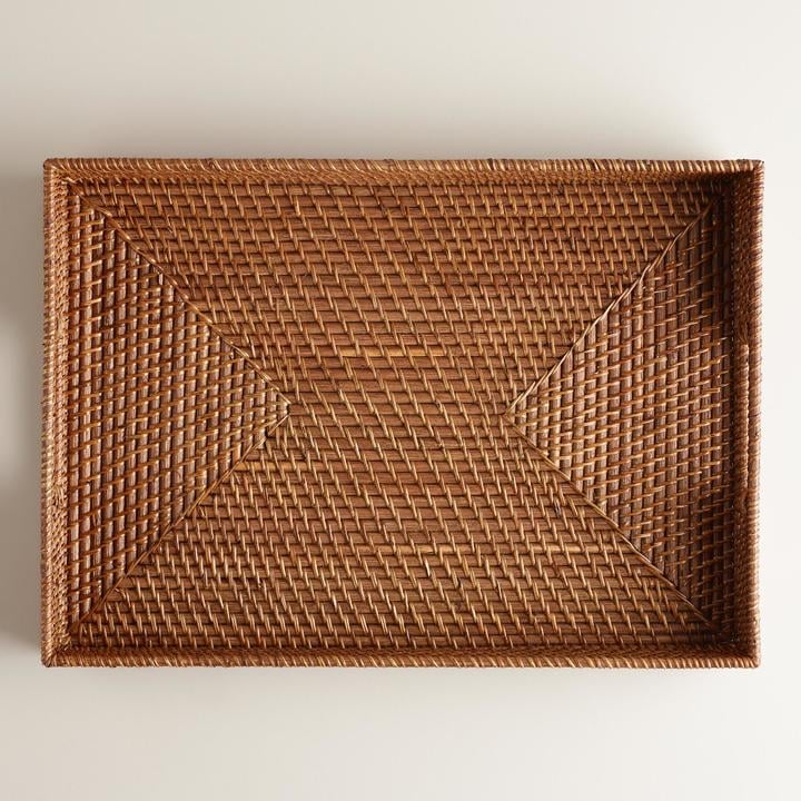 Cost Plus World Market Rattan Tray, Honey ($20)