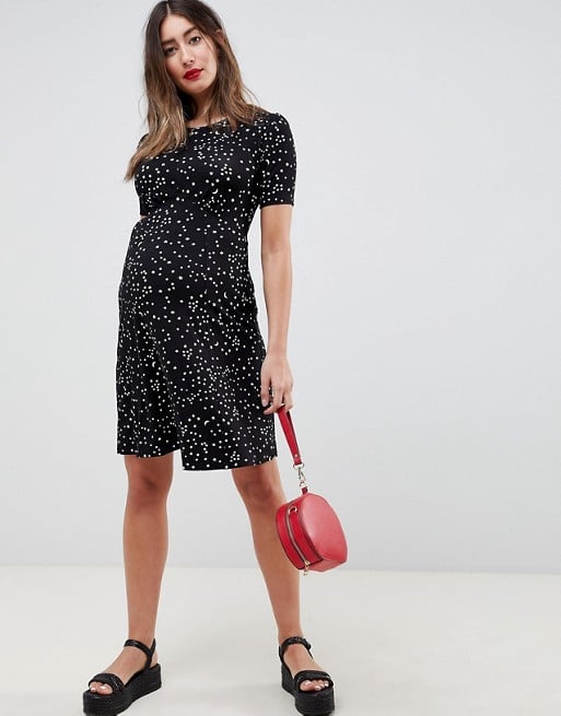 Maternity Ultimate Mini Tea Dress in Scatter Star Print